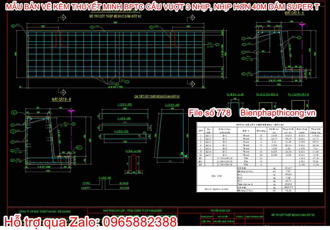 Mẫu biện pháp thi công bệ đúc dầm super T.