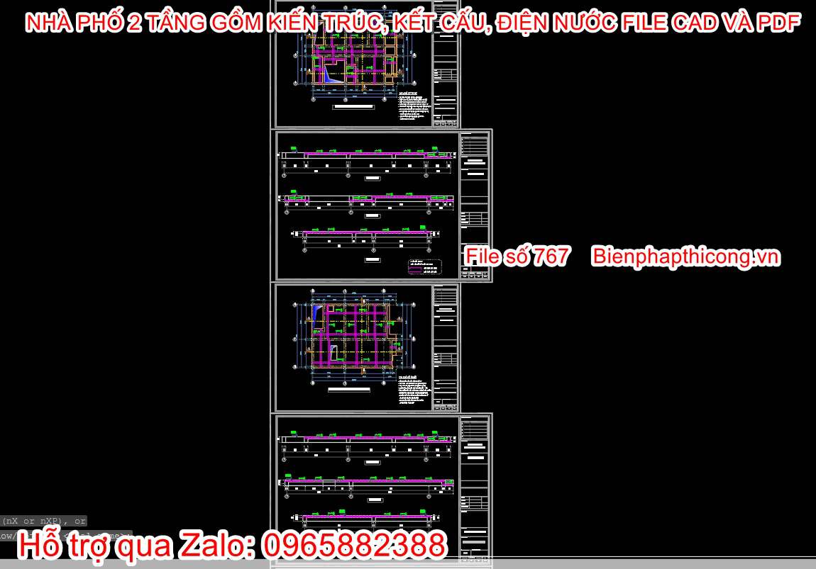 Thiết kế kết cấu dầm sàn nhà phố 2 tầng đẹp.