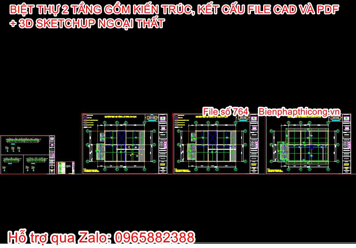 Bản vẽ kết cấu nhà 2 tầng mặt tiền 8,5m đẹp.