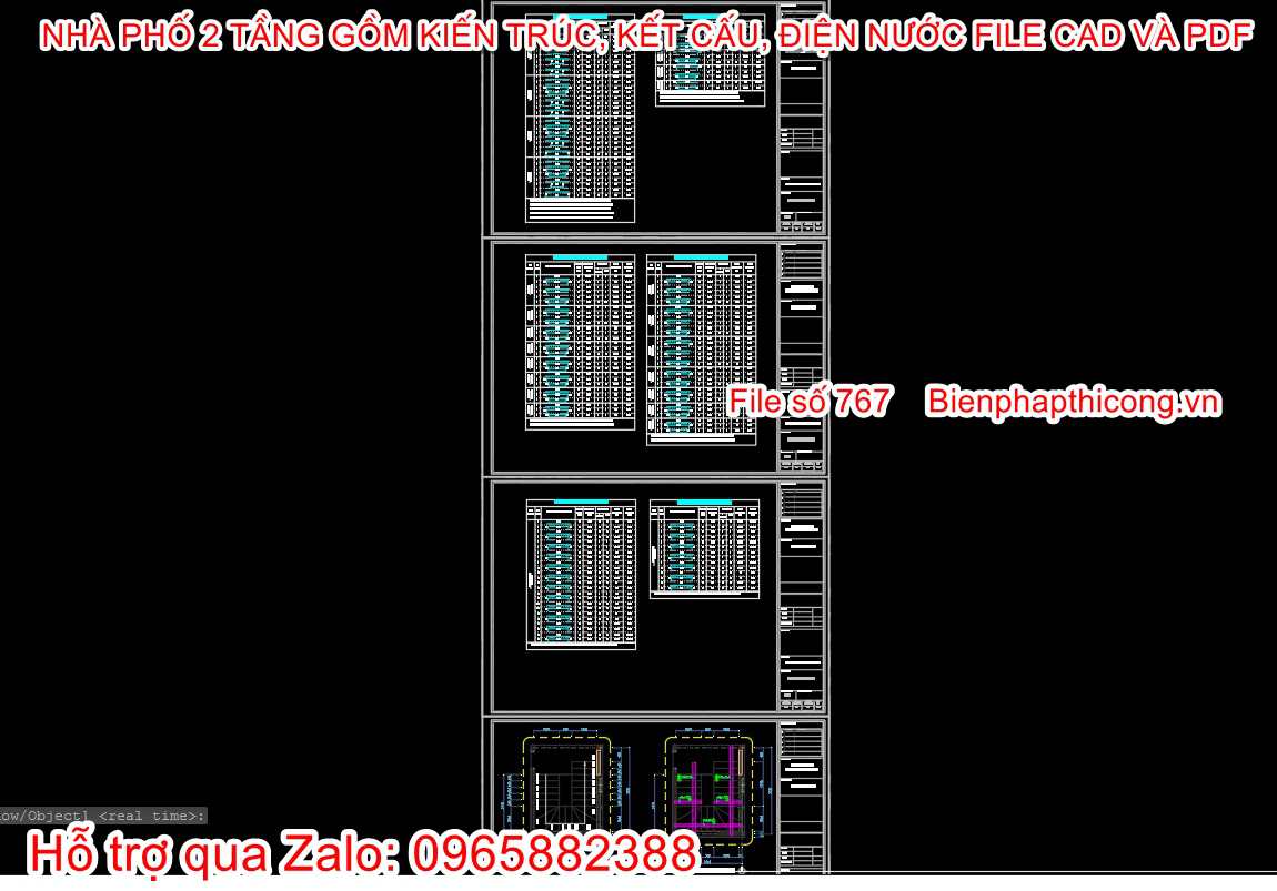 Bản vẽ thống kê thép nhà phố 2 tầng.