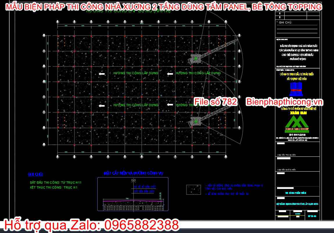 Bản vẽ bptc nhà xưởng bê tông topping 2 tầng.
