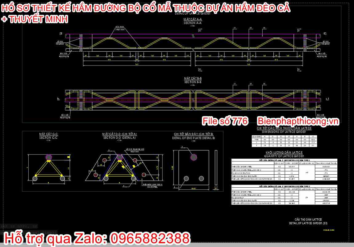 Cấu tạo dầm latice.