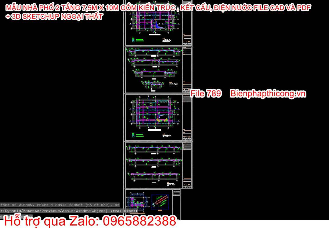 Bản vẽ kết cấu dầm sàn cad nhà phố.