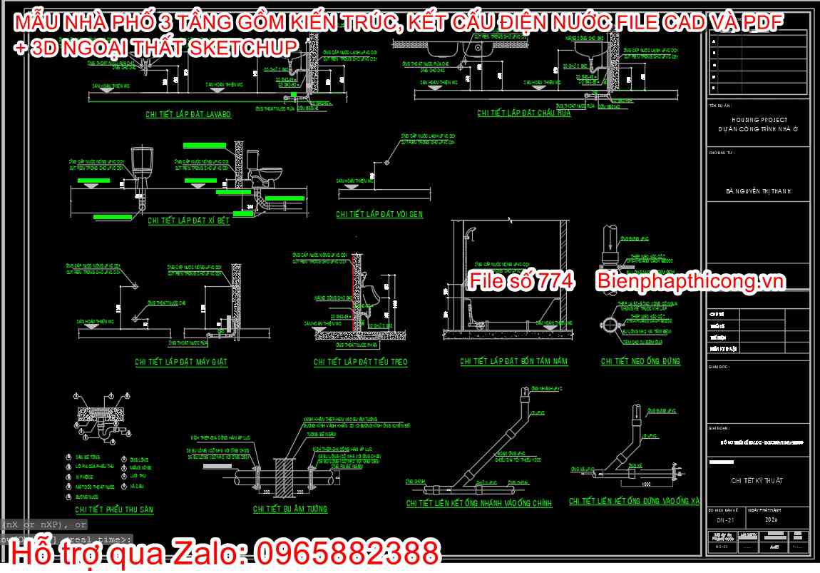 Bản vẽ cad kết cấu nhà phố nhà ống.