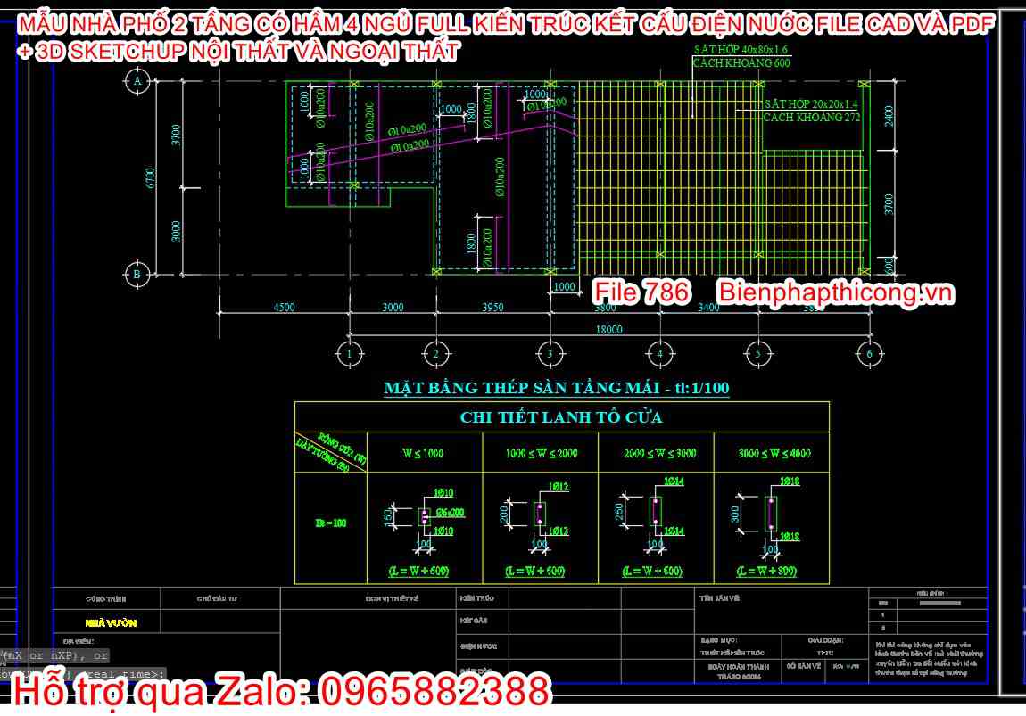 Hstk nhà phố 2 tầng cad 6,7m x 22,5m.