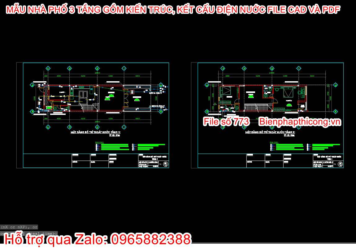 Mẫu bản vẽ cad ống thoát nước đẹp.