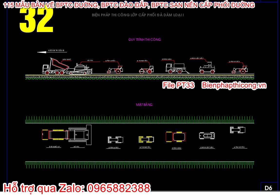 Bản vẽ bptc lớp cấp phối đá dăm loại 1.