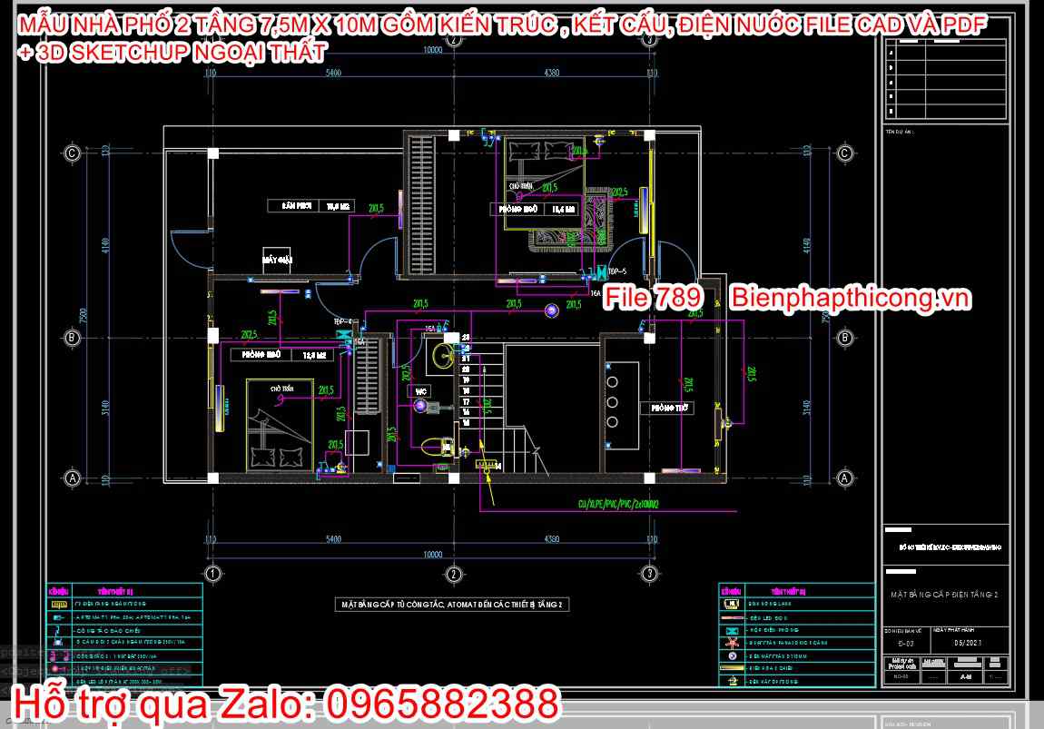 Bản vẽ điện nước nhà dân dụng cad đẹp.