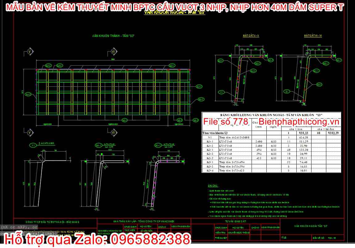 Mẫu bptc bệ đúc dầm super T.