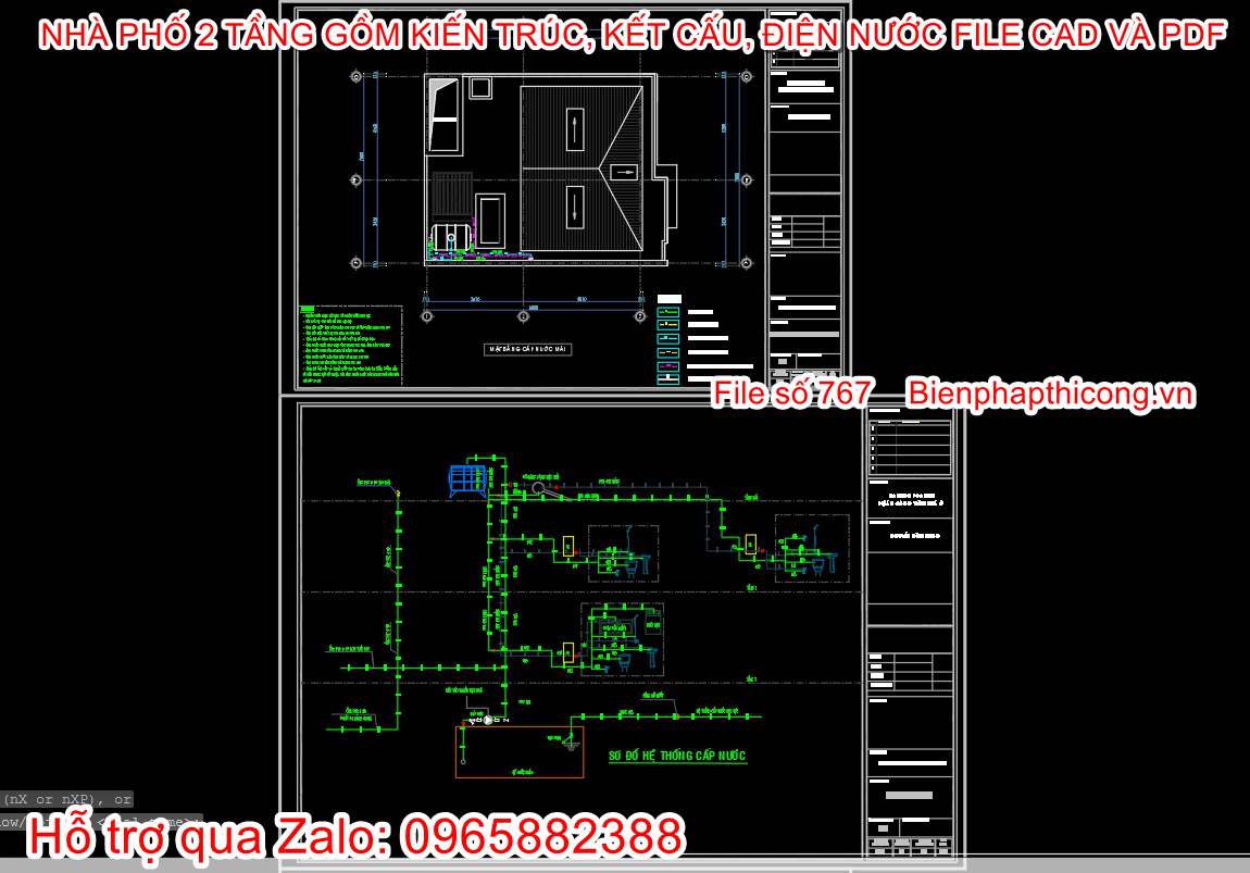 Cấp thoát nước full nhà 2 tầng.