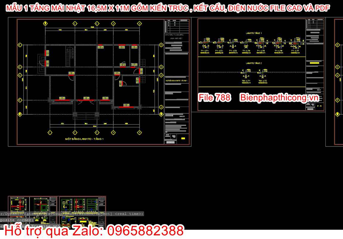 Bản vẽ kết cấu mái nhà 1 tầng đẹp.