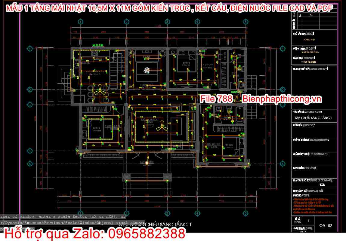 Bản vẽ điện nước nhà cấp 4.
