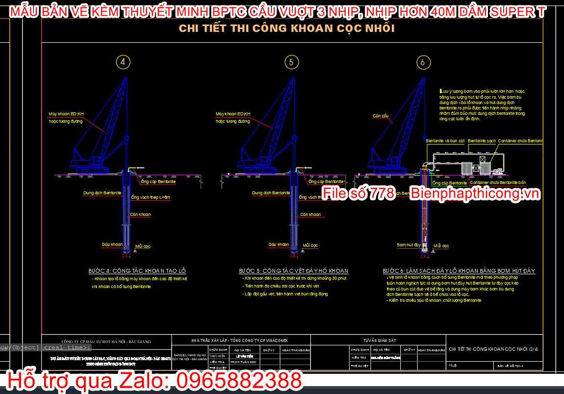 Chi tiết thi công cọc khoan nhồi.