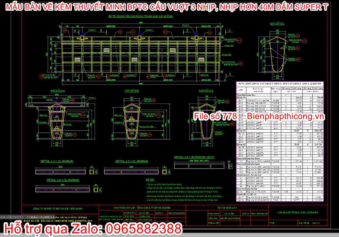 Bản vẽ biện pháp thi công ván khuôn trong.