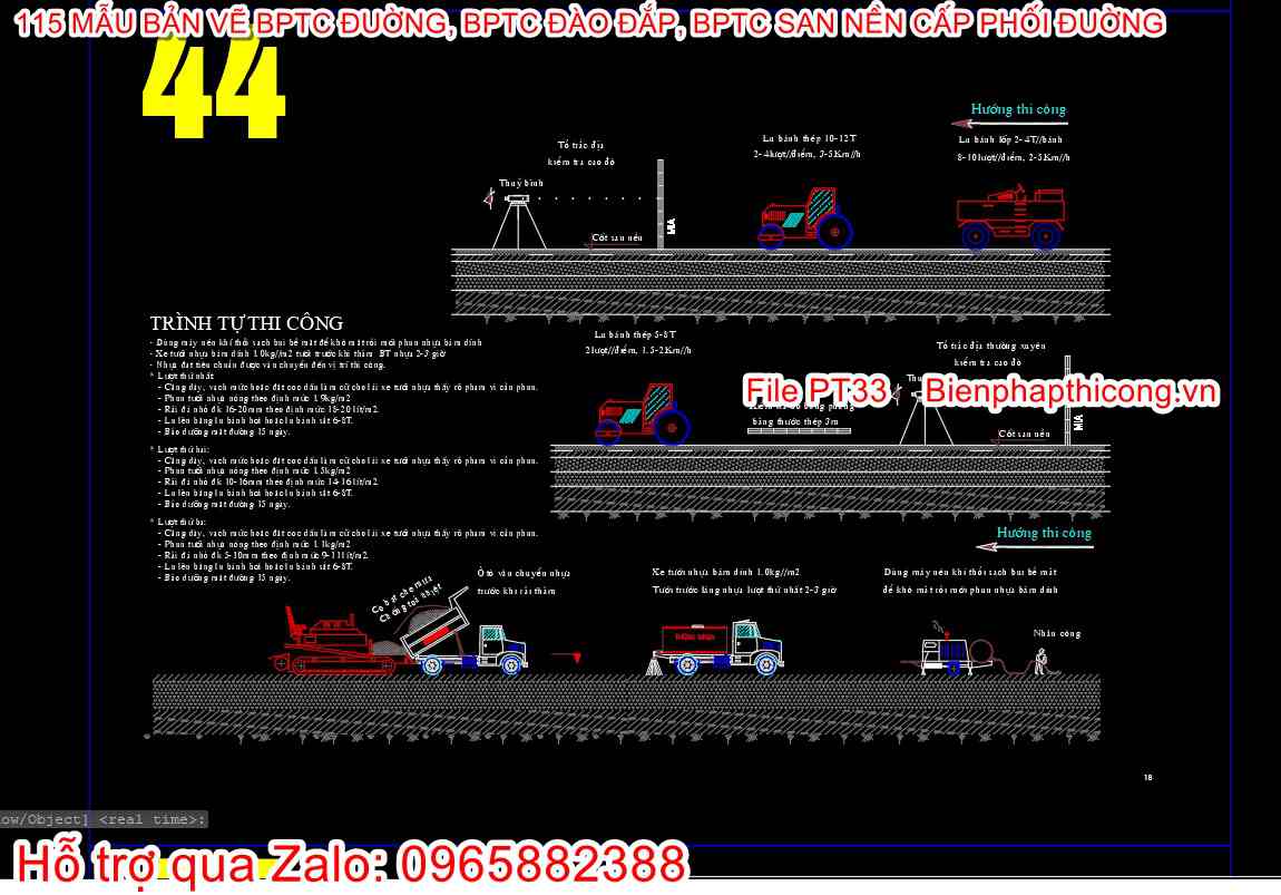 Tải mẫu biện pháp thi công đường cad.