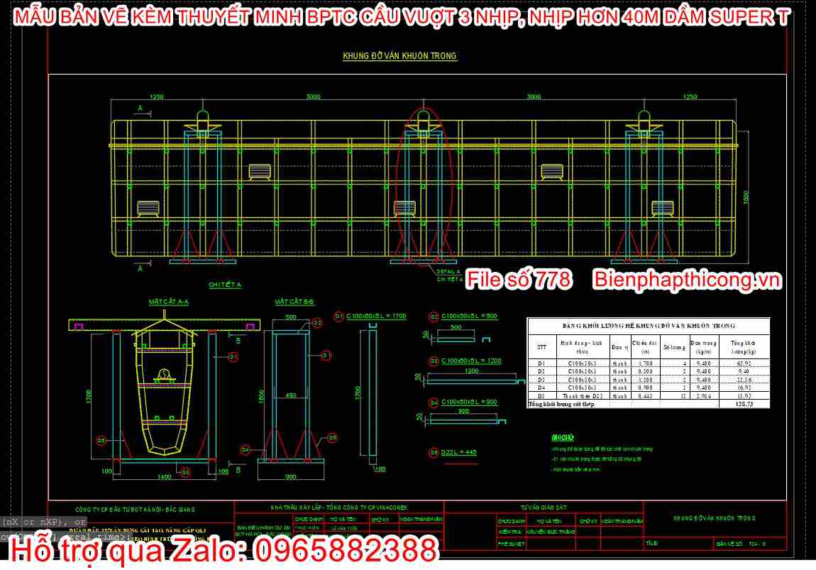 Khung đỡ ván khuông trong.