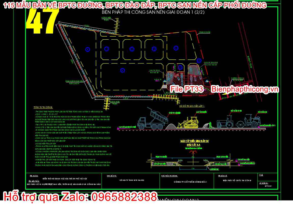 Bản vẽ bptc san nền cad.