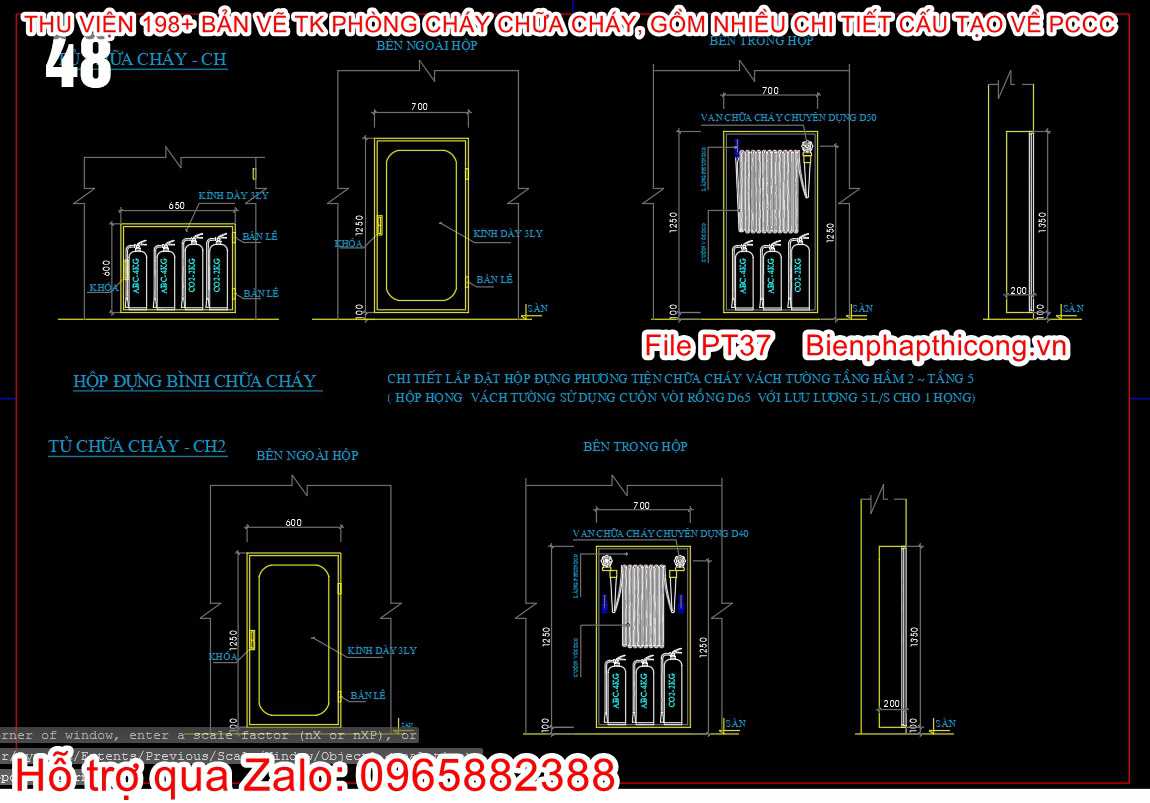 Chi tiết lắp đặt hộp đứng phương tiện chữa cháy pccc.