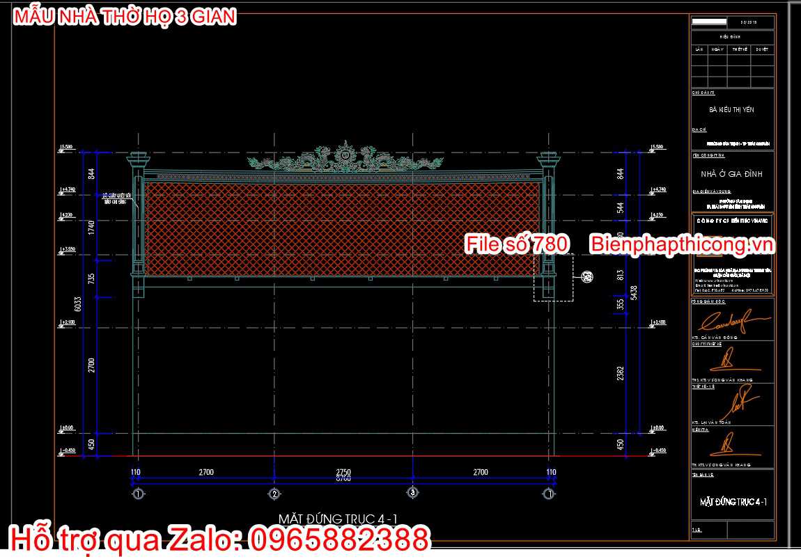 Bản vẽ cad mặt đứng sau nhà.