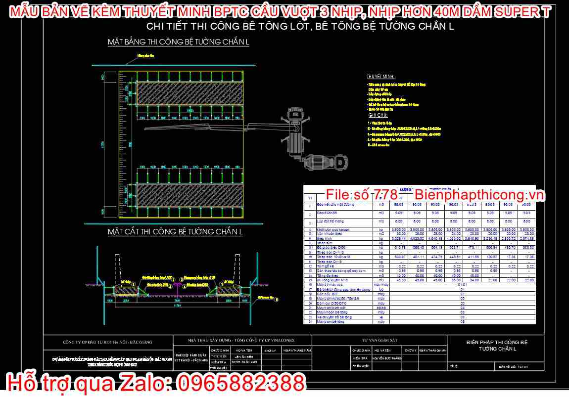Biện pháp thi công bệ tường chắn L.