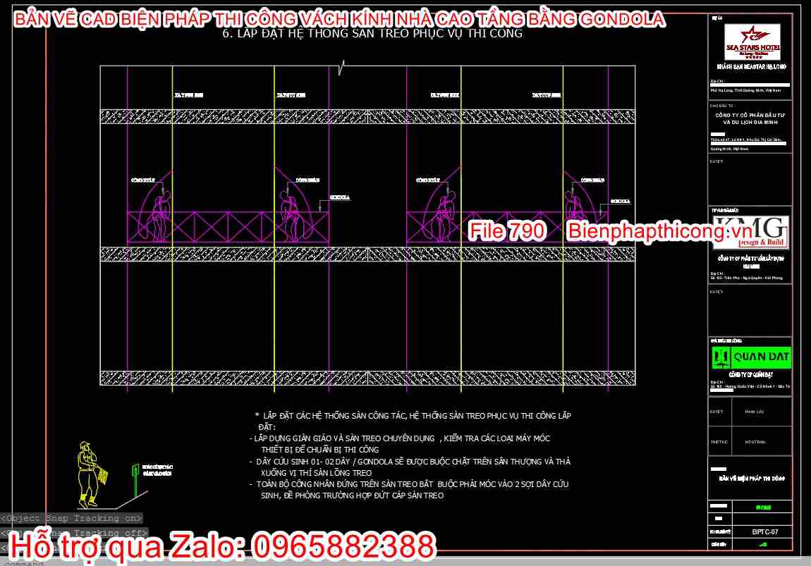 Biện pháp thi công lắp đặt sàn treo phục vụ thi công.