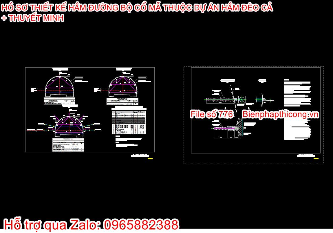 Các bản vẽ thiết kế hầm đường bộ cad.