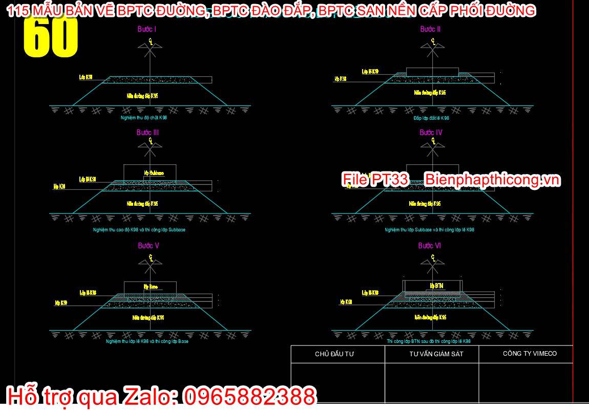 Bản vẽ biện pháp thi công lớp lề đường cad.