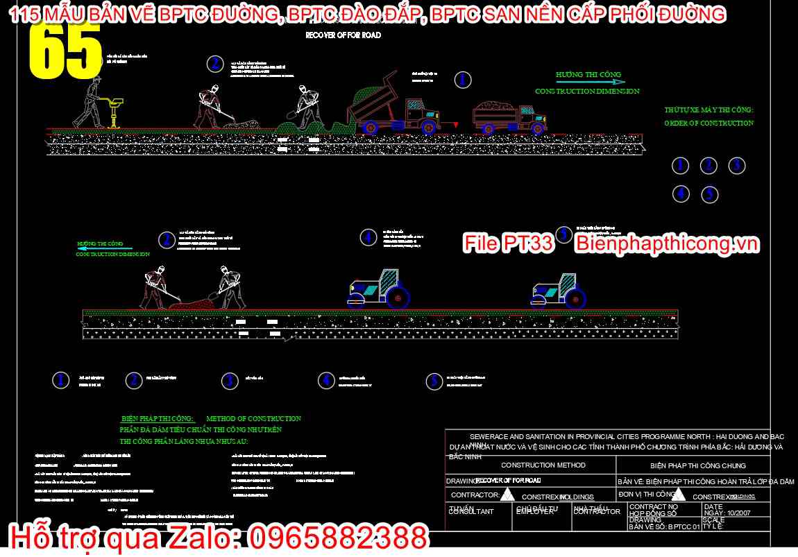 Bản vẽ biện pháp thi công hoàn trả lớp đá dăm.