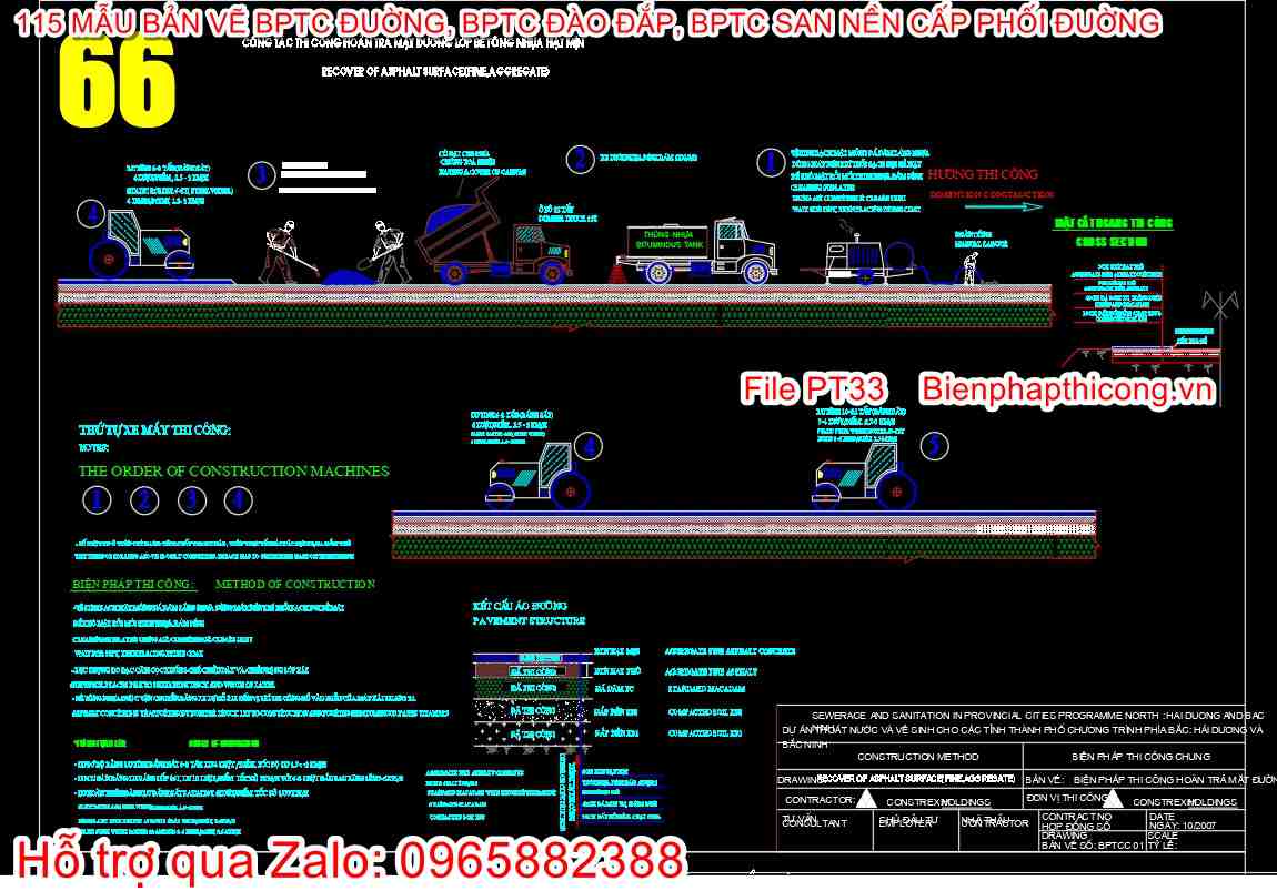 Bản vẽ biện pháp thi công hoàn trả lớp đá dăm.