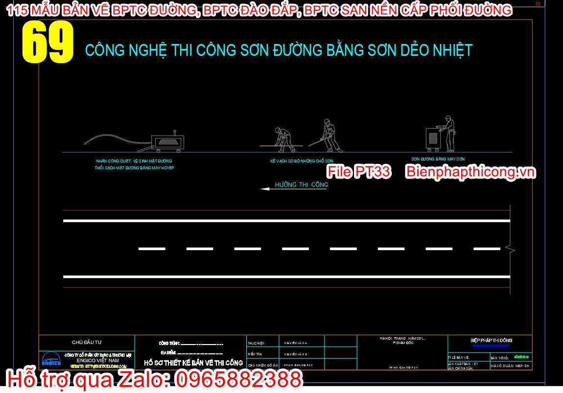 Công nghệ thi công sơn đường bằng sơn dẻo nhiệt.