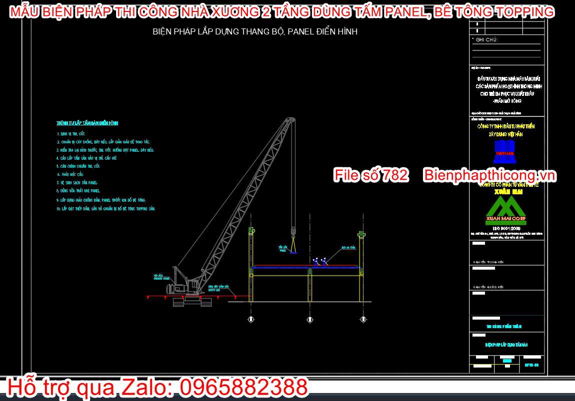 Bản vẽ bptc lắp dựng tấm panel sàn.