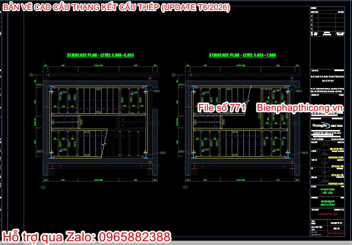 Tải file cad thang sắt thoát hiểm.
