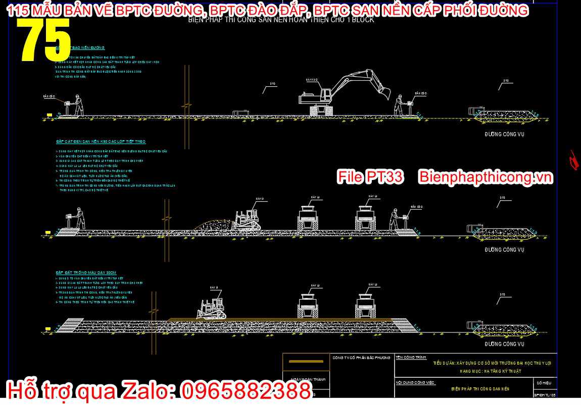 Bản vẽ bptc san nền hoàn thiện cad.