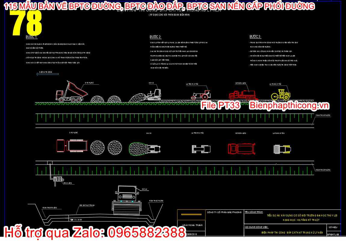 Bản vẽ biện pháp thi công đắt cát hạt trung xử lý nền.