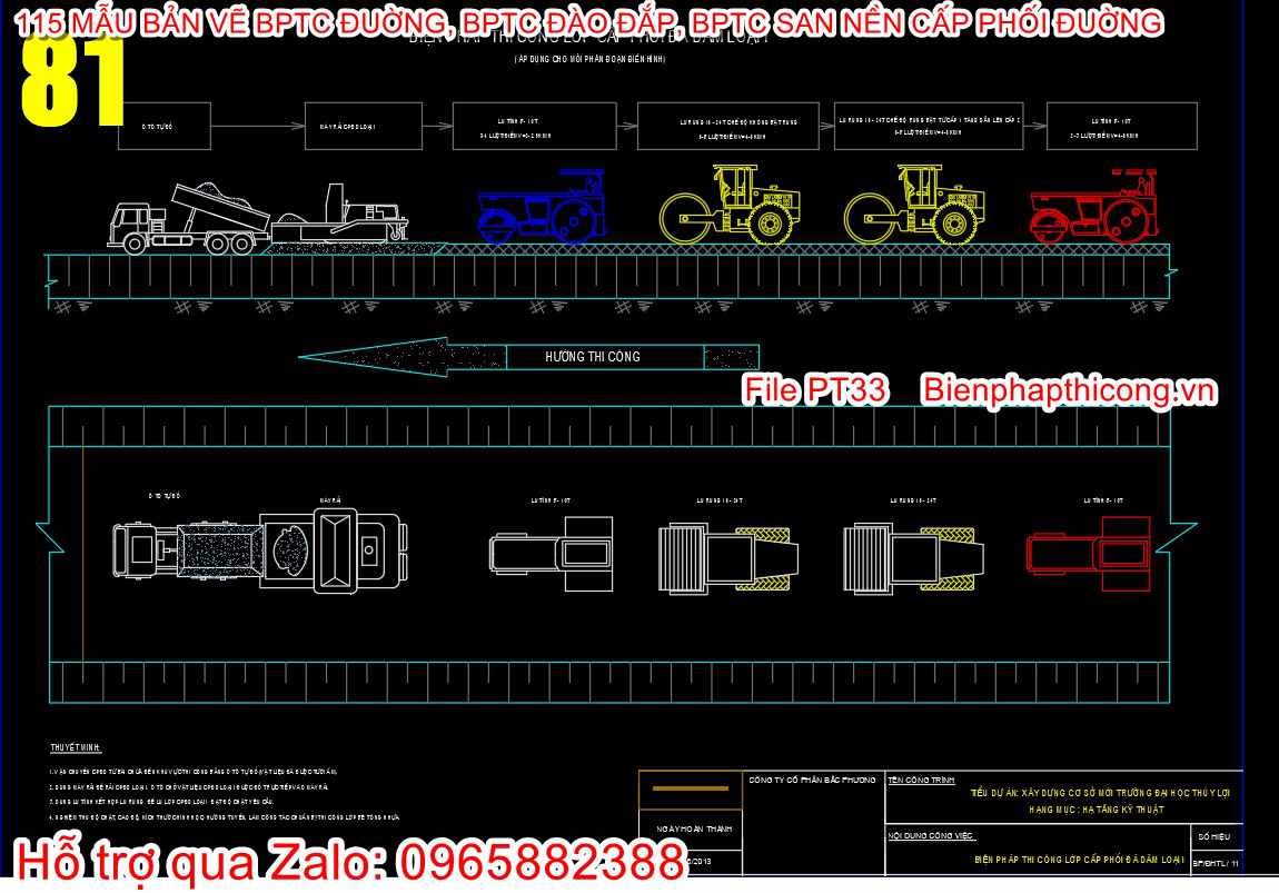 Biện pháp thi công cấp phối đá dăm loại 1.
