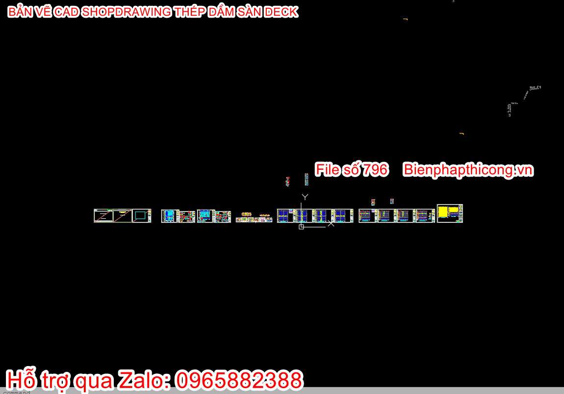 Download bản vẽ shopdrawing thép dầm sàn deck.