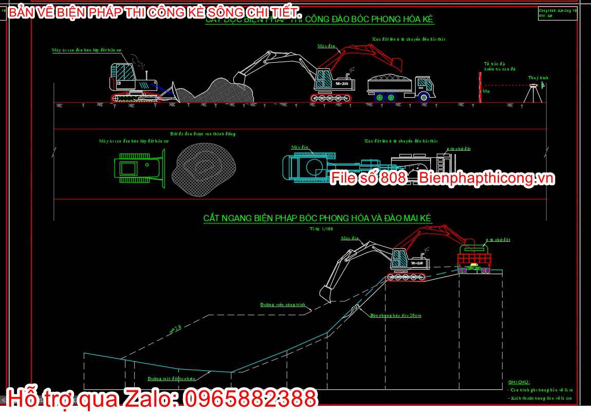 Bản vẽ bptc đào bóc phong hóa kè.