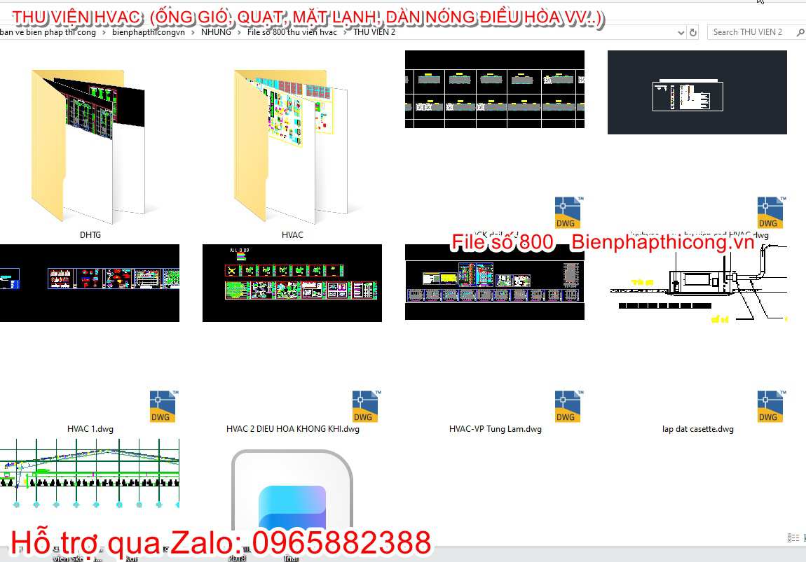 Thư viện cad điều hòa hvac hệ thống thông gió.