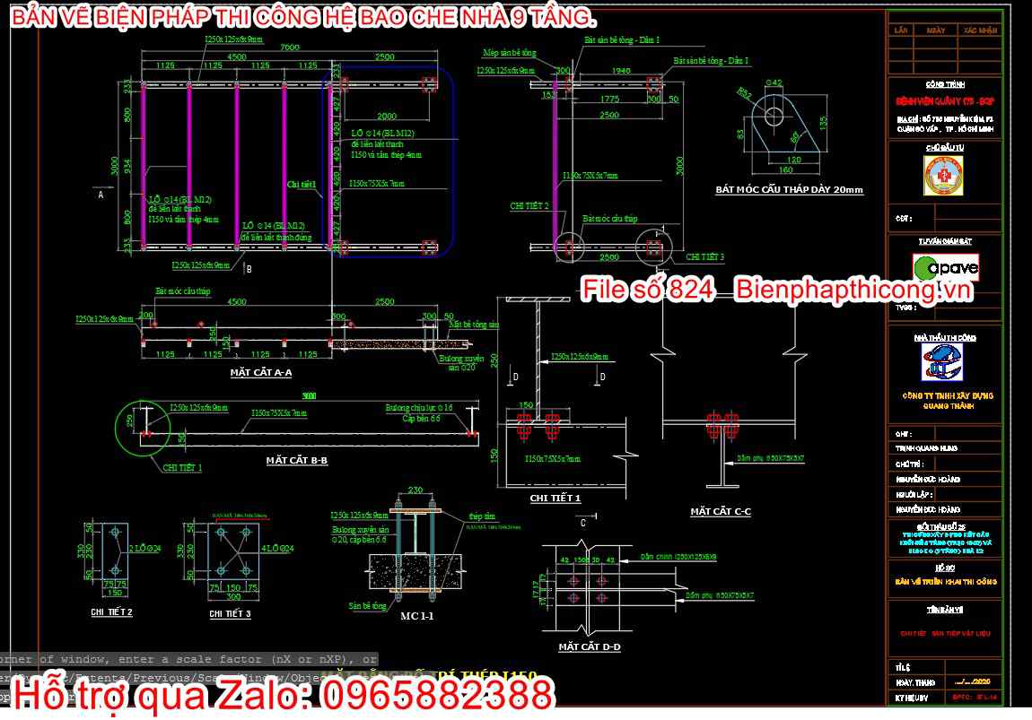 Bản vẽ bptc sàn tiếp liệu.