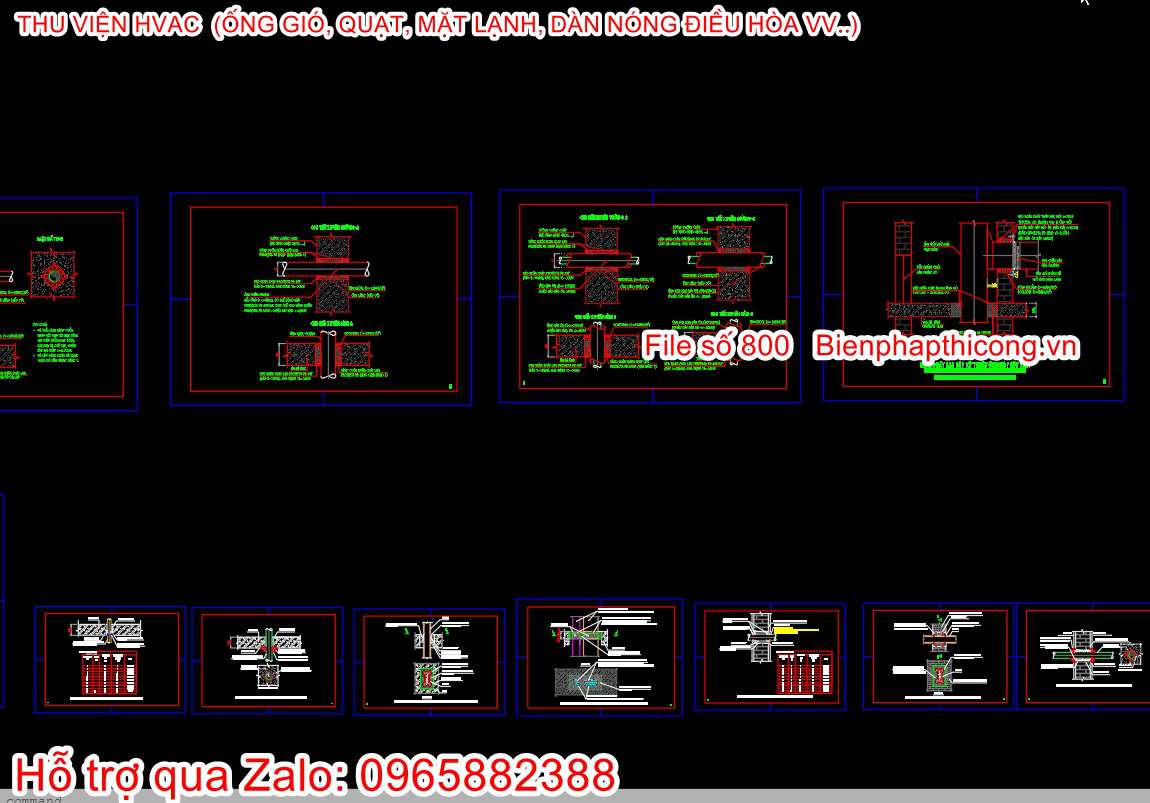 Thư viện cad hvac điều hòa thông gió.