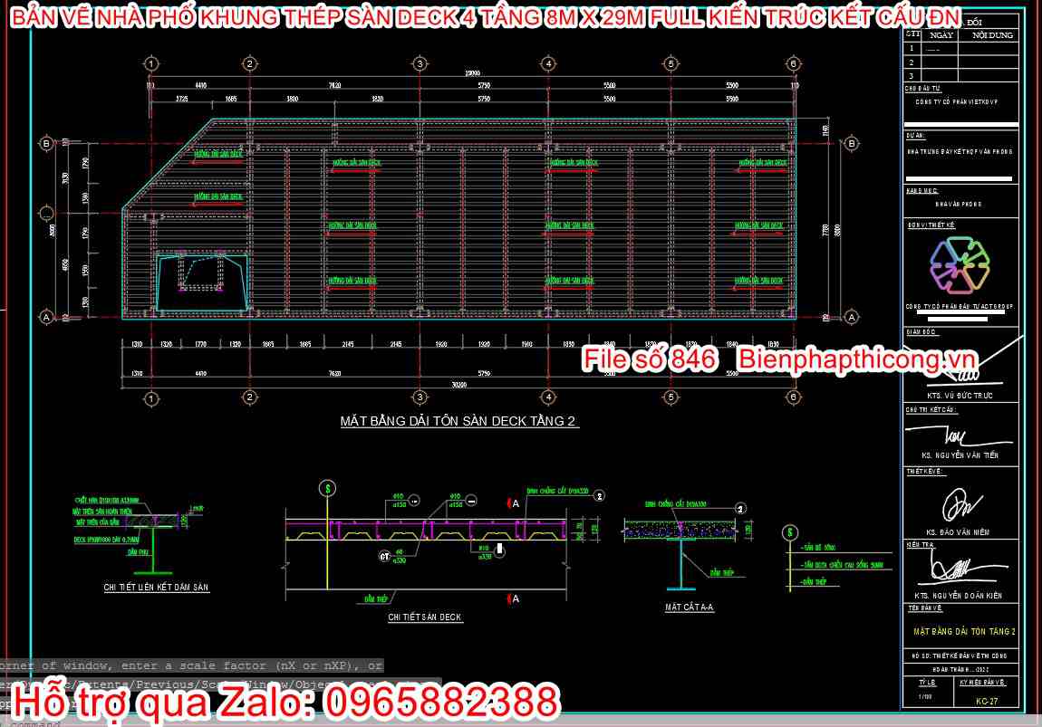 File bản vẽ dải tôn sàn deck.