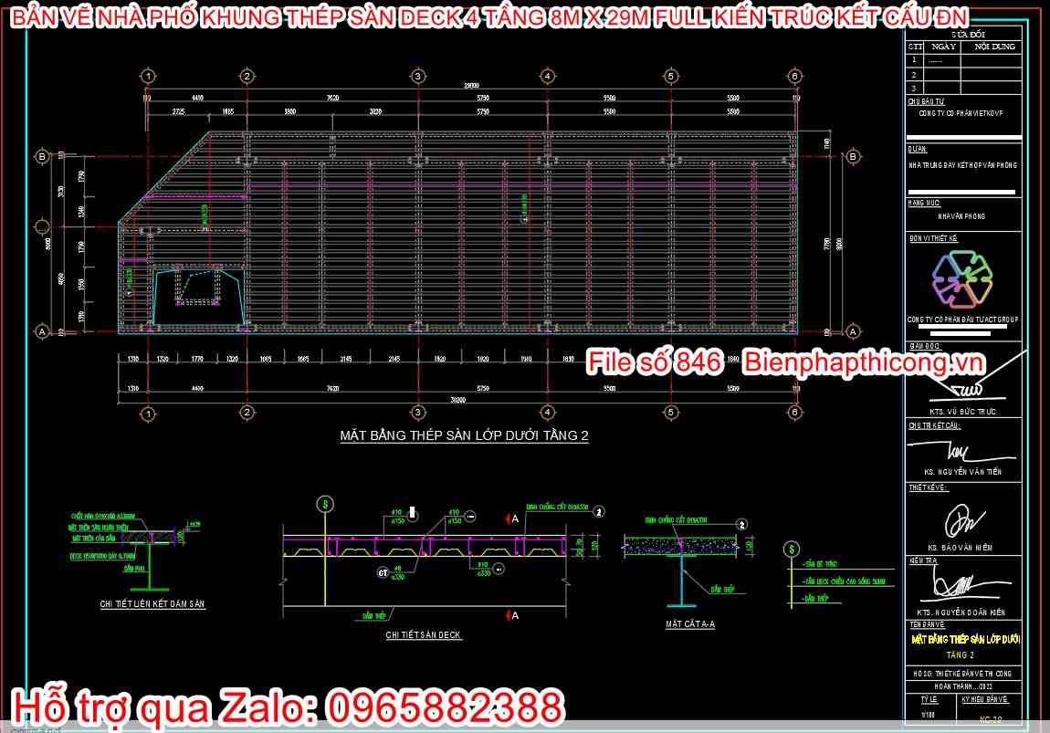 Tải bản vẽ thép sàn cad nhà khung thép.