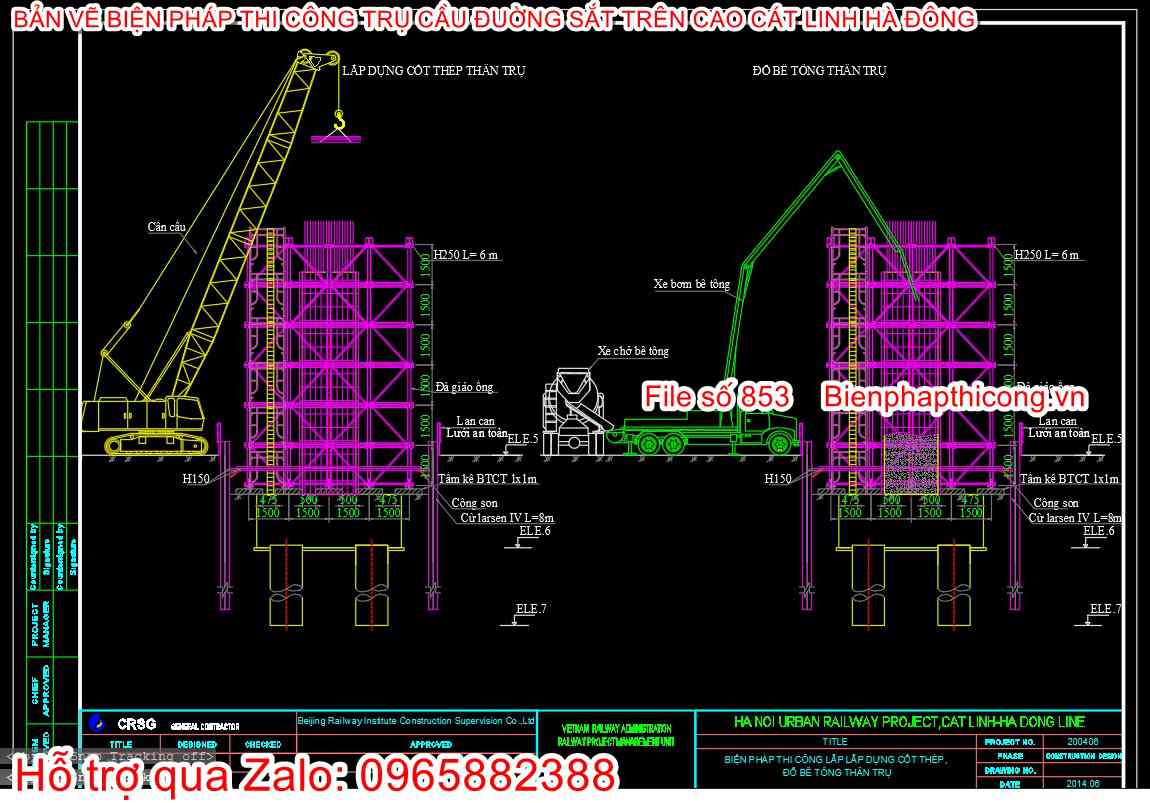 Bản vẽ bptc cốt thép thân trụ cad.