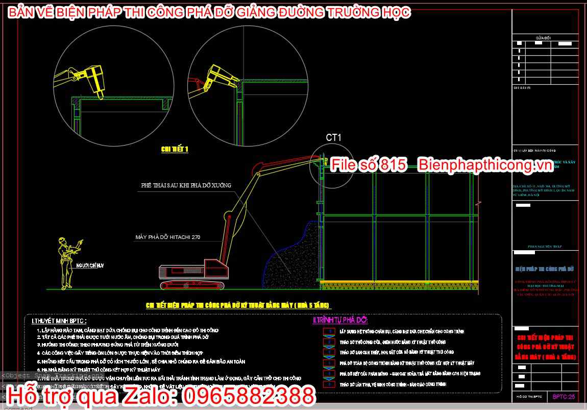 Bản vẽ bptc phá dỡ cad.