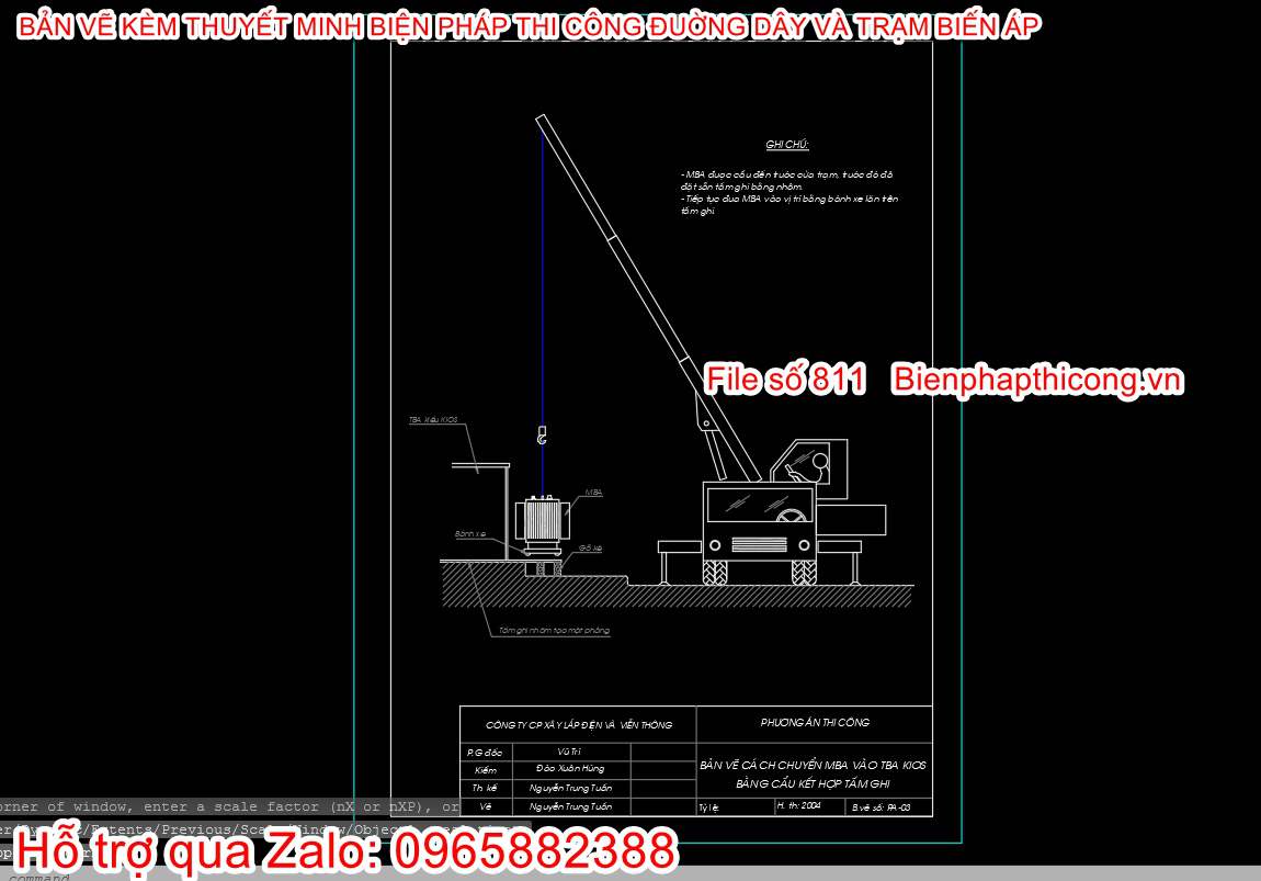 Bản vẽ bptc lắp đặt trạm biến áp.