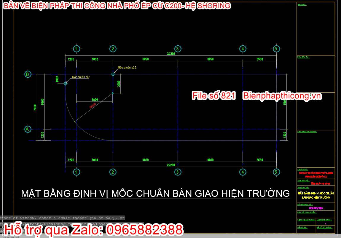 Mặt bằng mốc chuẩn định vị nhà phố.