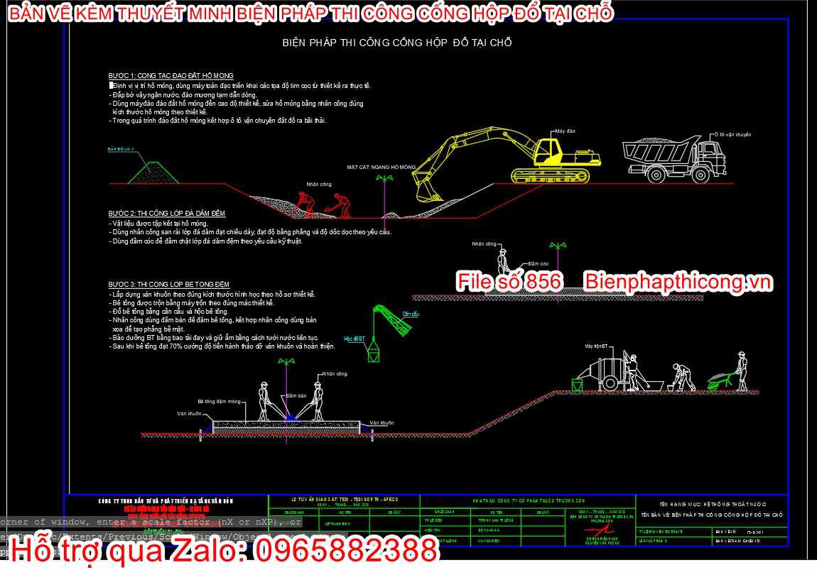 Biện pháp thi công cống hộp đổ tại chỗ.