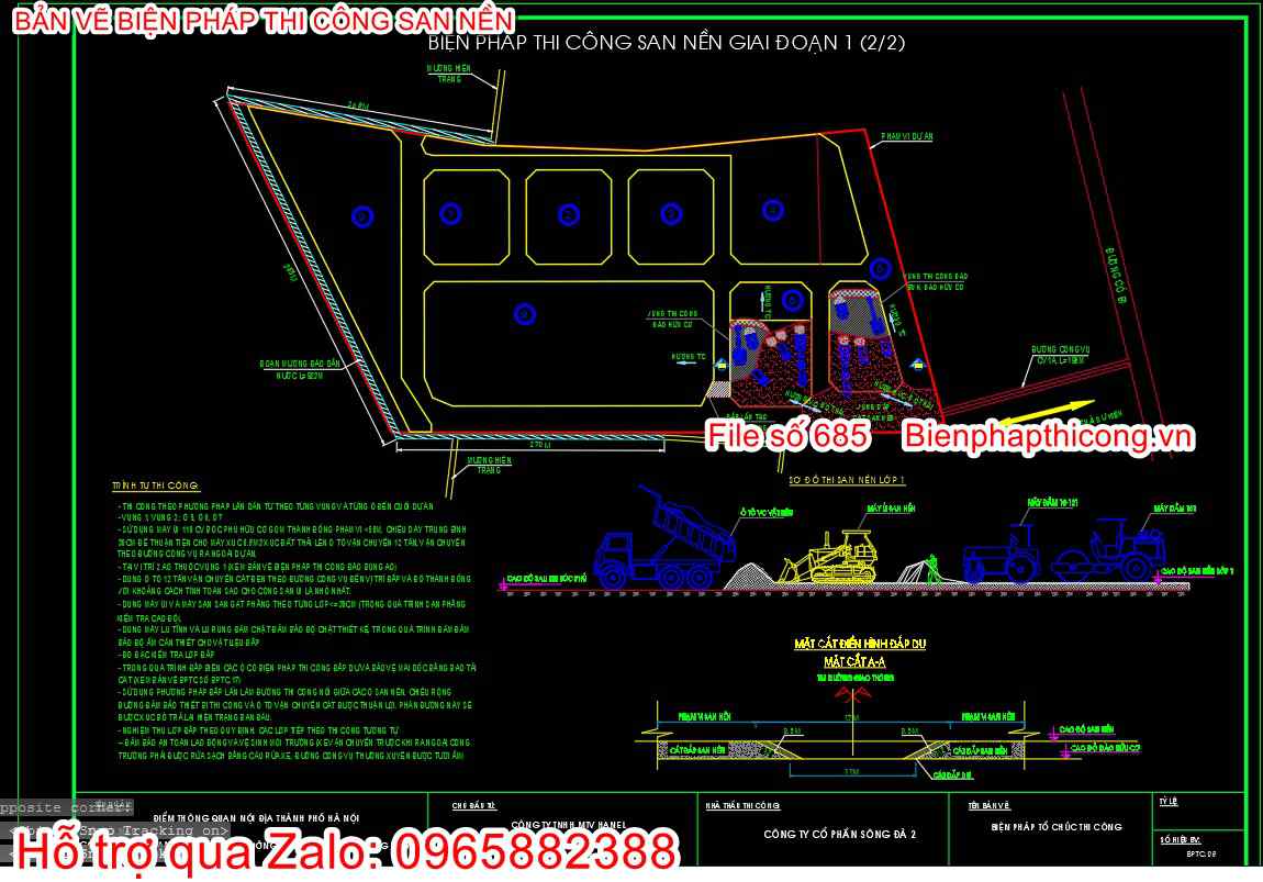 Tải mẫu bản vẽ bptc san nền cad.