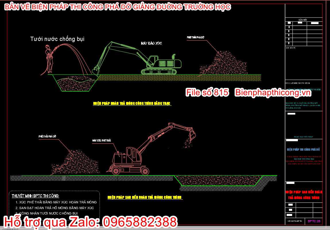 Biện pháp đảm bảo vệ sinh khi phá dỡ.