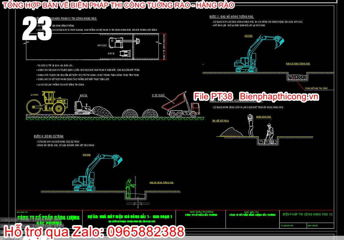 Bản vẽ bptc hàng rào cad.